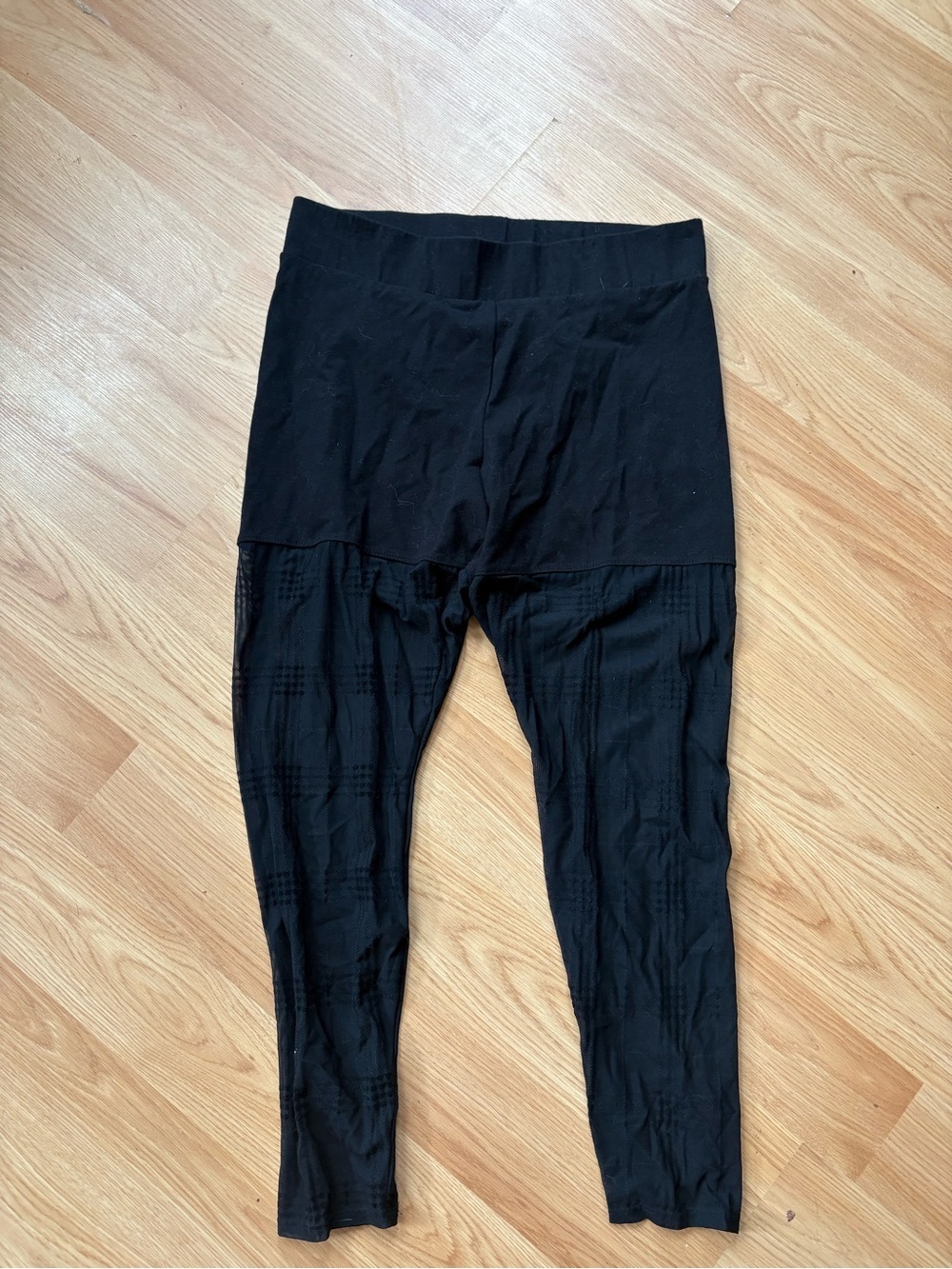 Black High-Waist Textured Leggings Sz 1